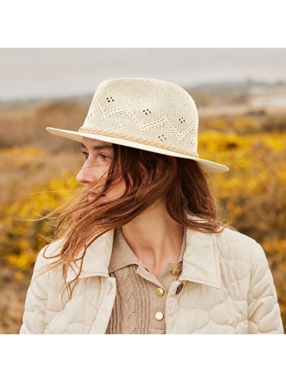 NWT Barbour Flowerdale Trilby Summer Hat Cream Size Medium(x2)Small(x1)